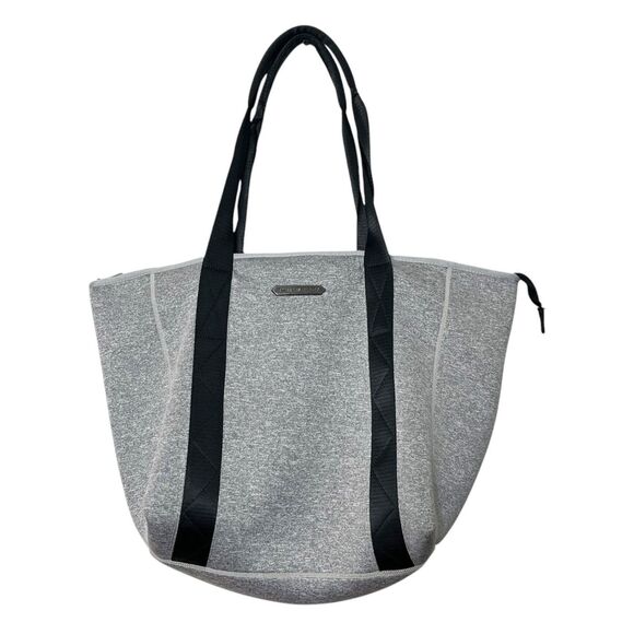 Aimee Kestenberg Capri Tote Bag Large Gray Black Neoprene Travel Shoulder Zip - Picture 3 of 12